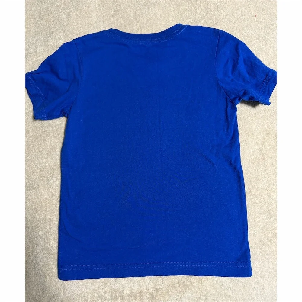 Nike Boys T-Shirt Size 7 Blue Just Do It Swoosh Graphic Short Sleeve Crew